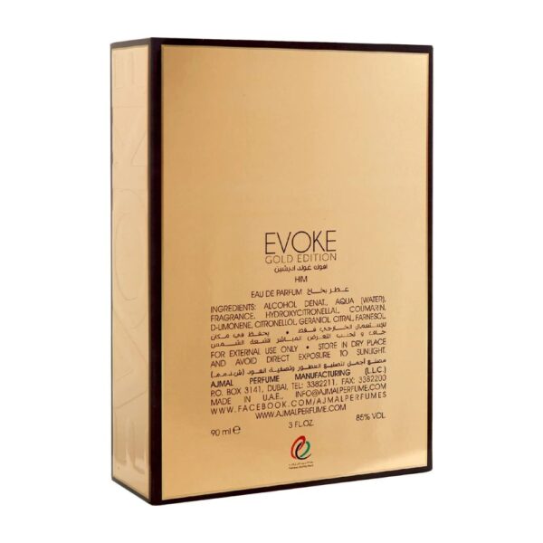 Evoke Gold For Him Eau de Parfum Ajmal-90ml - Imagem 4